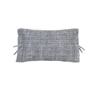 White Printed Cotton Modern Accent Cushion
