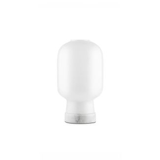 White Marble and Glass Modern Table Lamp