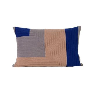 Rosy Brown Rib Knit Geometric Cotton Cushion