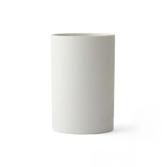 White Small Minimalist Ceramic Cylindrical Vase