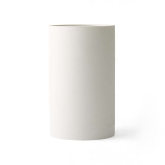 White Large Minimalist Ceramic Cylindrical Vase