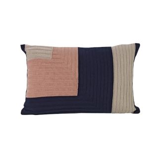 Rib Knit Geometric Cotton Cushion