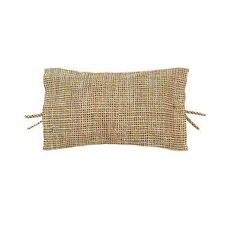 Yellow Printed Cotton Modern Accent Cushion