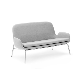 Light Gray Modern Compact Upholstered Two Seat Sofa