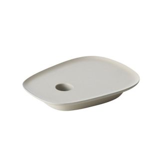 Tan Modern Cast Aluminum Tray Candle Holder