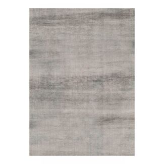 Gray Hand Knotted Viscose Minimalist Rug