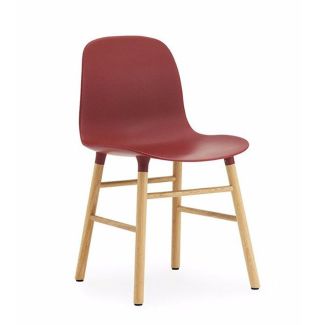 Red Sculpted Shell Dining Chair Standard